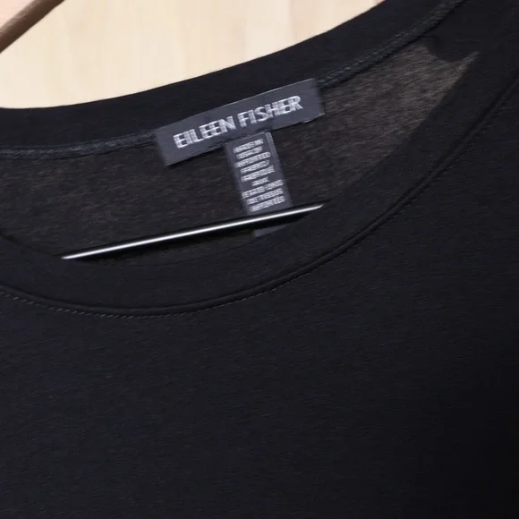 Eileen Fisher Relaxed‎ Crew Neck T-Shirt Black Size XXS - Picture 4 of 4
